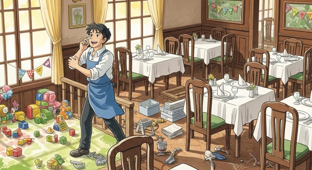 オーナーが店舗のリニューアルに着手している様子