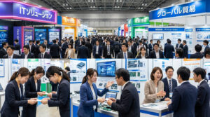 展示会に参加する人々